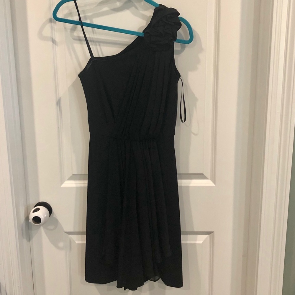 Max and Cleo black one shoulder dress